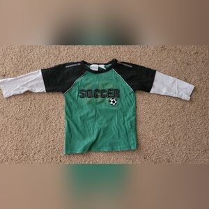 Miniwear Green and Black Soccer Long Sleeve Tee